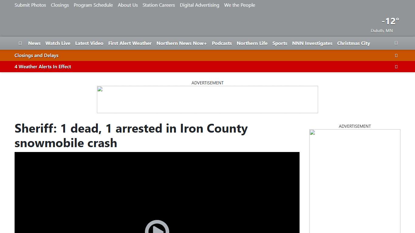 Sheriff: 1 dead, 1 arrested in Iron County snowmobile crash