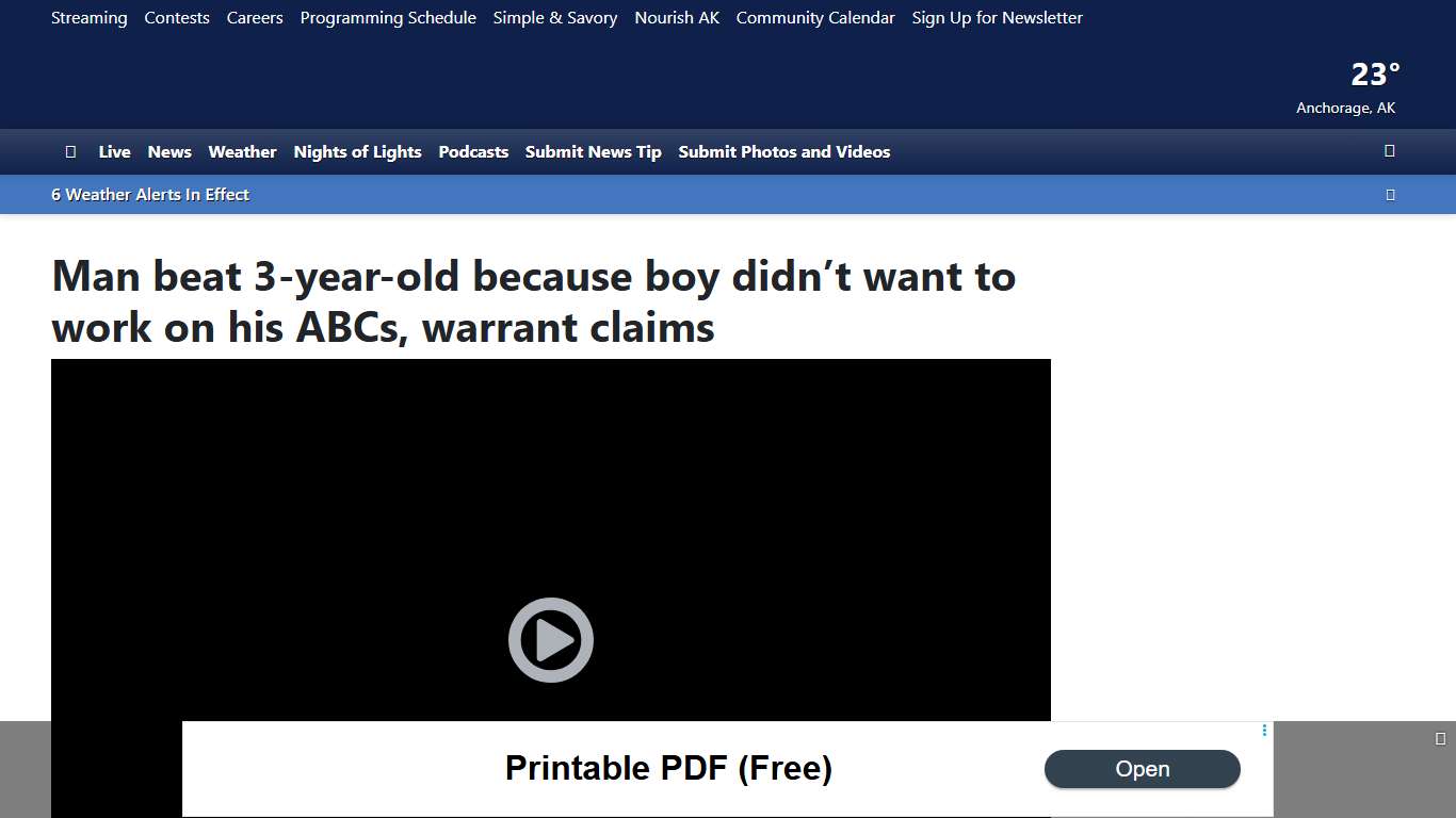 Man beat 3-year-old because boy didn’t want to work on his ABCs, warrant claims