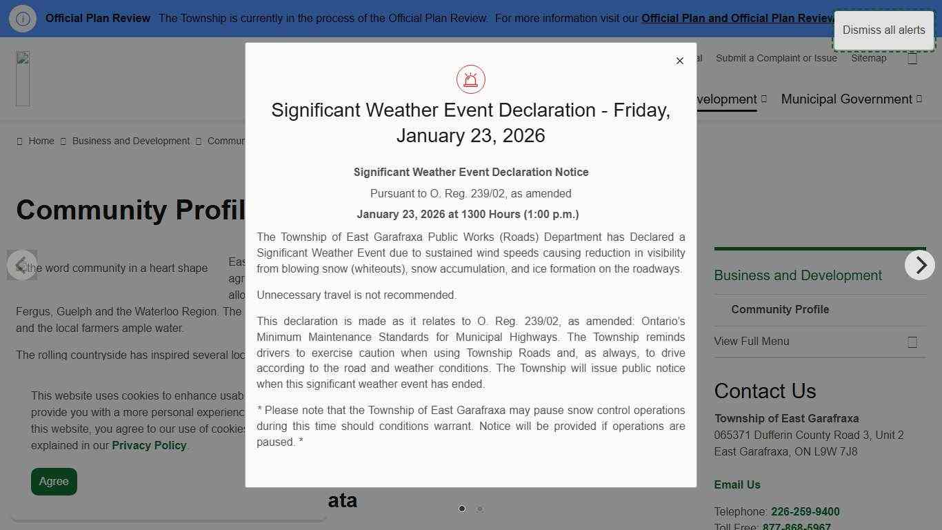 Community Profile Township of East Garafraxa